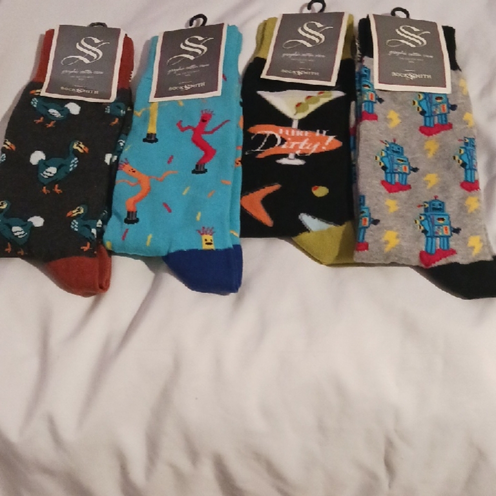 Men's Colorful Patterned Socks - 4 Pack